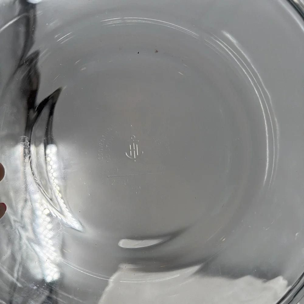 Vintage Anchor Hocking 2qt Clear Glass Casserole Dish Bowl Ovenware 9